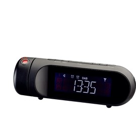 Majestic RS 119P DAB DAB/DAB+/FM Radio Alarm Clock LCD Display, Projection Adjustable, USB Charging Port, Alarm Clock with Two Alarms and Three Ringtones, Black