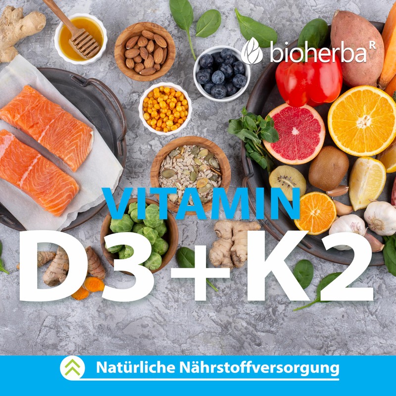 Vitamin D3 K2-100 Kapseln von BIOHERBA | Hochdosiertes Supplement für
