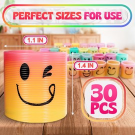 30 Pcs Mini Spring Party Favors Birthday Toys for Goodie Bags - Small Plastic Spring Toys Bulk Party Favors Mini Rainbow Plastic Coil Springs Gifts Bulk - Colorful Magic Springs Small Fidget Toys Bulk