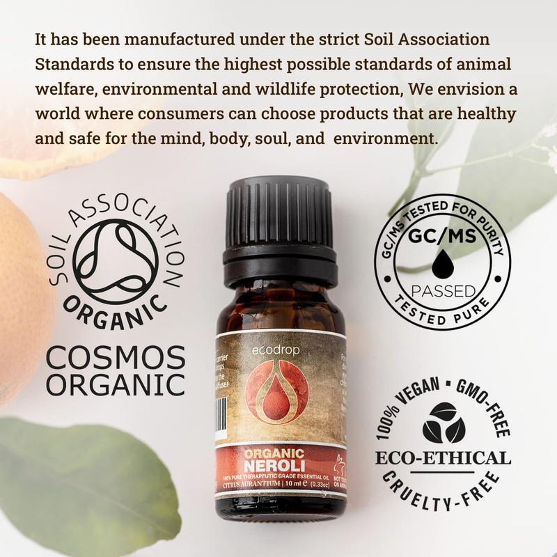 Ecodrop Organic Neroli Essential Oil 10ml | Citrus Aurantium