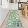 LIVEBOX Washable Runner Rug 2x6 for Hallways, Patchwork Green Runner