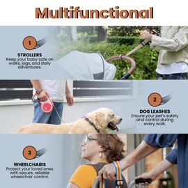 Votrali Safety Wrist Strap for Strollers, Wheelchairs, Dog Leashes | Elegant Design, High-End Quality and Adjustable