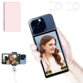Shimbol CP5 Lite Phone Vlog Selfie Monitor Screen 1080p 5 Inch Full HD Rear Camera Monitor 2.4G/5G Wireless Transmission with Bluetooth Remote for Phone, One-Click Connection, Tiktok, Magnetic Pink