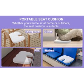 Unbranded Portable Seat Cushion For Chair, Bleachers, Camping, Etc! Washable, White, New!