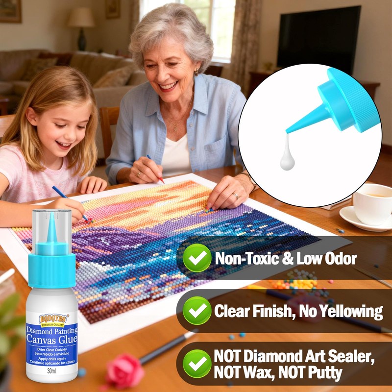 Diamond Painting Glue, Clear Tacky Adhesive Refill, Quick Dry Repair