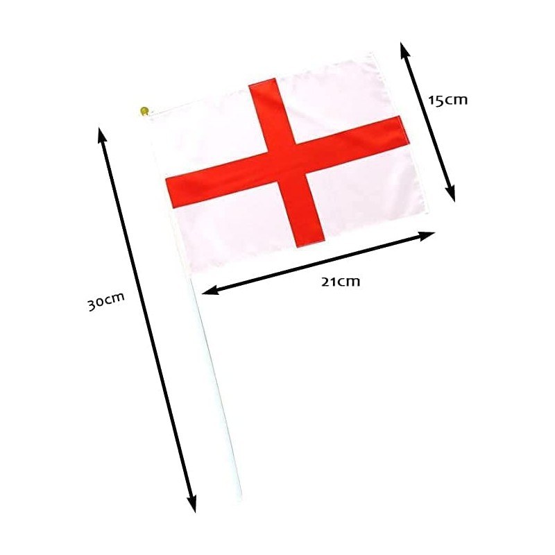5Pcs St George Hand Flags England Hand Waving Fabric Mini