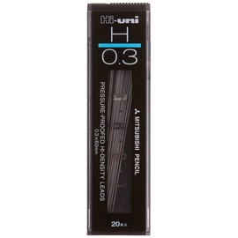 Uni Mechanical Pencil Lead Hi-Uni 0.3mm, H, 60mm x 20 (HU03300H)
