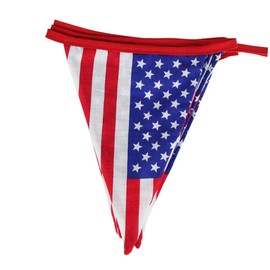 jojofuny 2pcs 12 12-Pennant American Flag Banner Star Stripe Pull Flag Festive Triangle Bunting for Parties Decorations