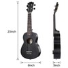 AODSK Soprano Black Ukulele for Beginner 21 Inch Ukelele with