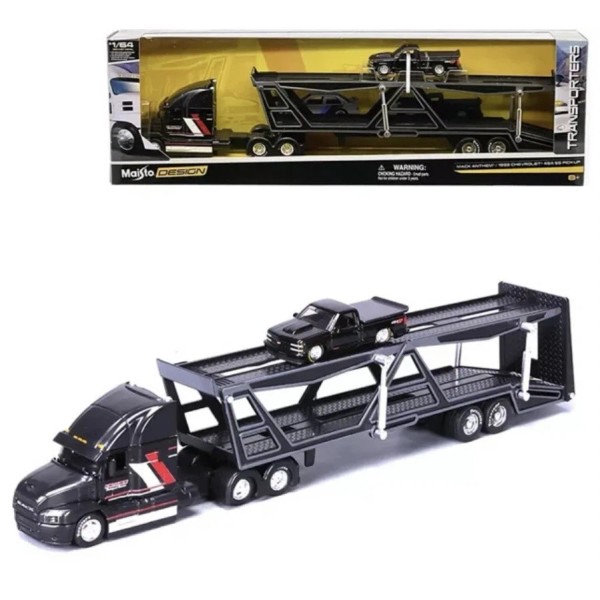 MAISTO DESIGN MACK ANTHEM CAR HAULER & 1993 CHEVY 454