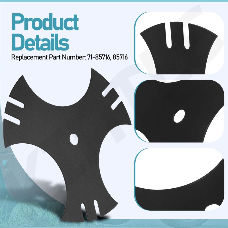 2 Pack 71-85716 3-Point Edger Blade (9" Length 1/2" Center