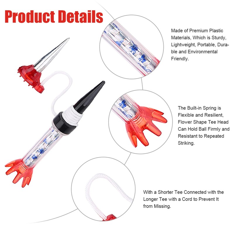 BuyWeek Golf Tees, 4 Pieces Magnetic Plastic Golf Tee Set