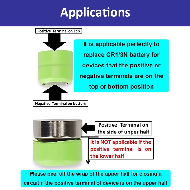 2LR44 Replaces CR1/3N 1/3N DL1/3N 3V Batteries (do NOT fit
