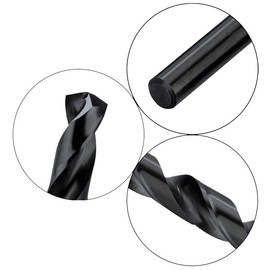 Hymnorq 7/32 Inch Black Nitride Coated High Speed Steel Jobber Length Twist Drill Bits Set of 10pcs, Fully Ground Technique, 135 Degree Split Point, for General Use in Wood Plastic and Soft Metal