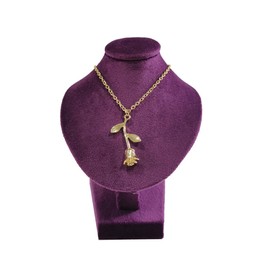 SCIKHEFT Mini Pendant Display Bust Velvet Jewelry Bust Stand Pendant Holder Velvet Mannequin Necklace Stand Wooden Portrait Model 12cm (Purple)