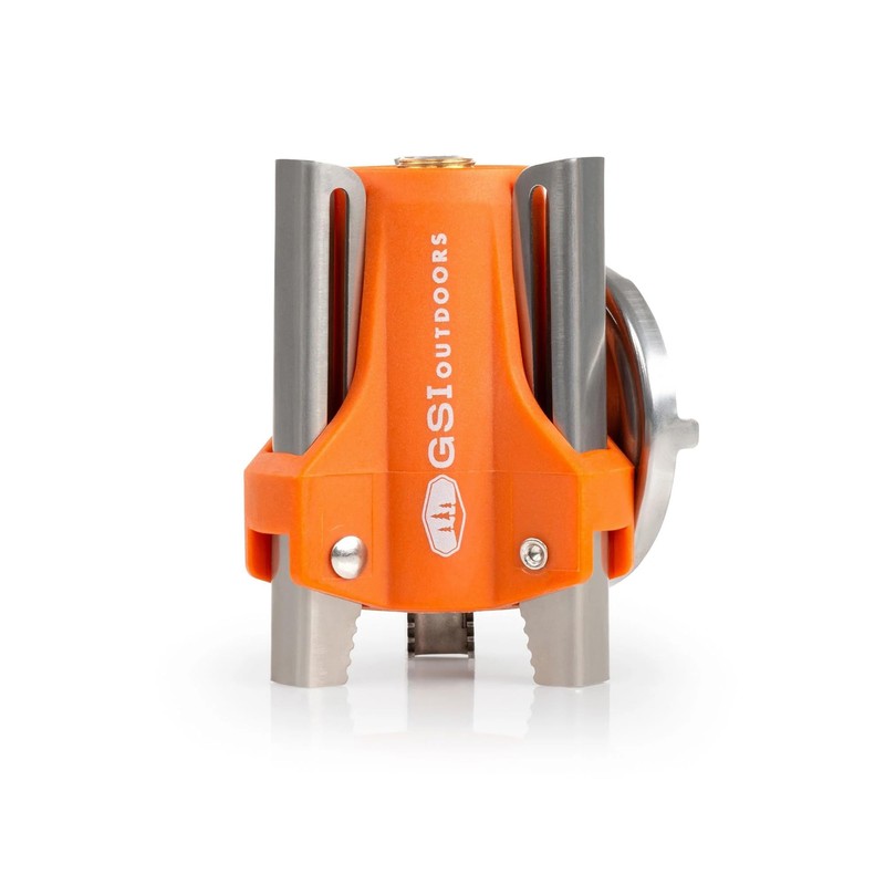 GSI Outdoors Butane-Isobutane Adapter with Folding Legs, Compact Stainless Steel,