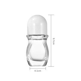 PYAWI 4 PCS 30ml Deodorant Glass Roller Bottles,1oz Essential Oil Roller Bottles with Plastic Roller Ball Black Cap Empty Refillable Massage Roll On Bottles Containers (white Cap)