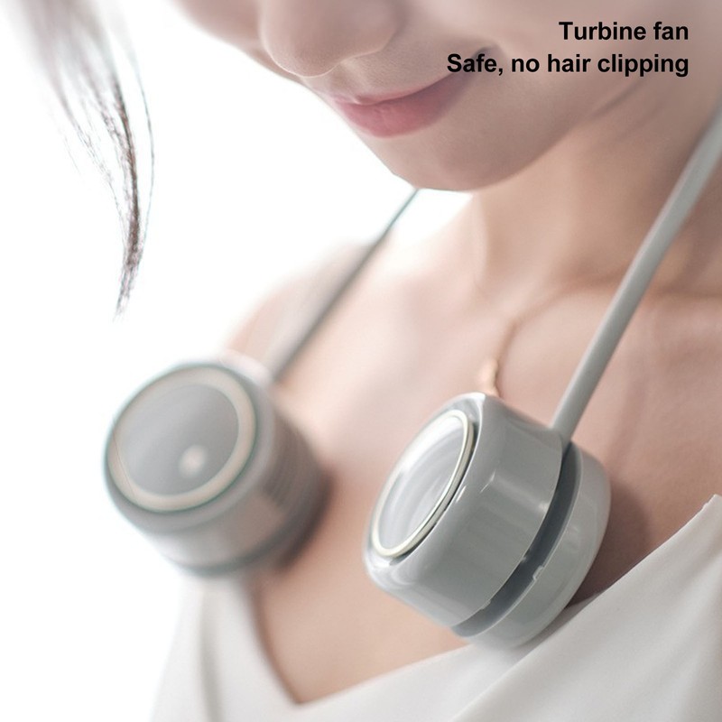 3 Gear Foldable Neck Hanging Fan Silent 3 Level Bladeless