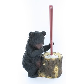 Black Bear Toilet Brush Set - Decorative Holder and Brush