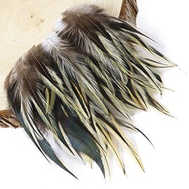 FEARAFTS 100 Pcs Black Rooster Hackle Feathers for DIY Crafts Fly Tying Dream Catchers Decoration 4-6 inches