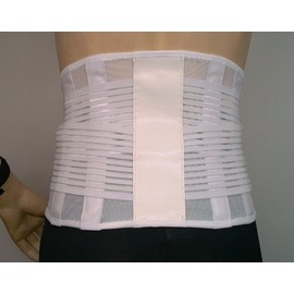 LUMBAR LOWER BACK SUPPORT BRACE , Fully functional back support brace which features adjustable side pulls and four rear low profile comfort stays for increased support. 23cm (9 ins) wide, open weave breathable woven elastic back and side panels that pro