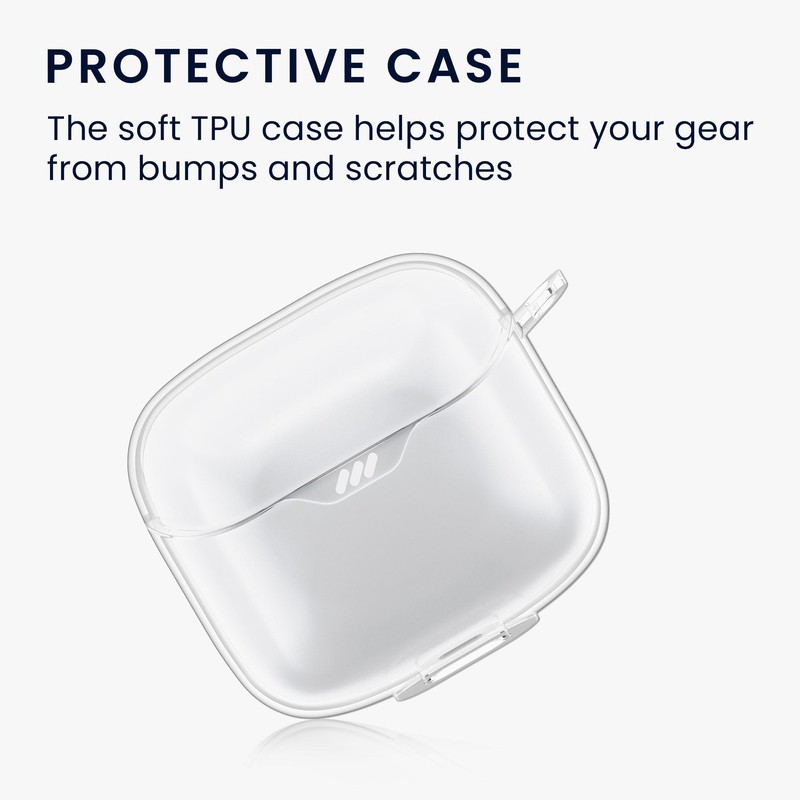 kwmobile Earphones Case Compatible with JBL Tune Flex - Crystal