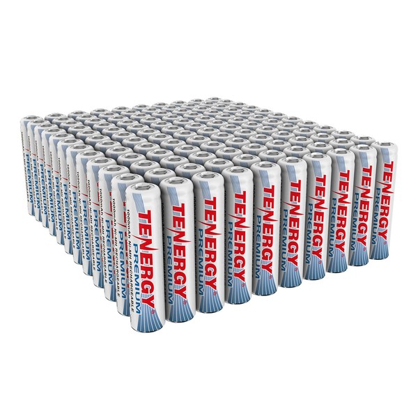 Tenergy Premium Rechargeable AAA Batteries, High Capacity 1000mAh NiMH AAA Batteries, AAA Cell Battery, 120 Pack