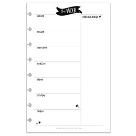 BetterNote This Week Refill Pages for Disc Notebooks, Fits Big Happy Planner, Levenger Circa, Staples Arc, Talia (Whimsy- 6 months, 8-Disc, 5.5"x8.5")