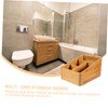 WOONEKY Bamboo Wood Sundries Storage Box Multi-Compartment Organizer for Home
