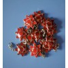 Unbranded 10 Christmas poinsetta charms with snap hook bracelets necklaces