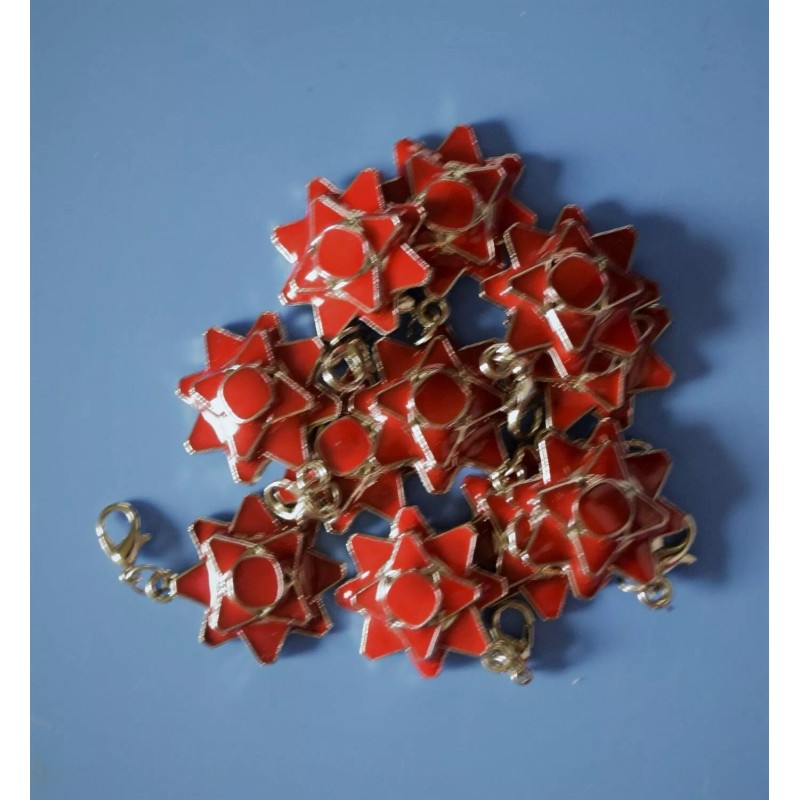 Unbranded 10 Christmas poinsetta charms with snap hook bracelets necklaces