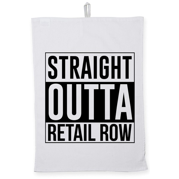 Hippowarehouse Straight Outta Retail Row Tea Towel Eco Printed Dish