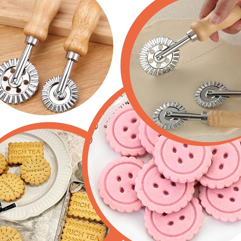 Shengsenfu Pasta Maker Cutter Wheel, Pastry Wheel Cutter, Ravioli Maker