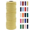 POPOYU 2mm Macrame Cord,100m Natural Cotton Macrame Rope,Yellow Macrame Cotton