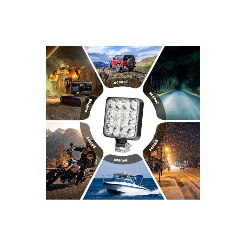 HOSPAOP LED Work Light 12 V LED Spotlight 48 W