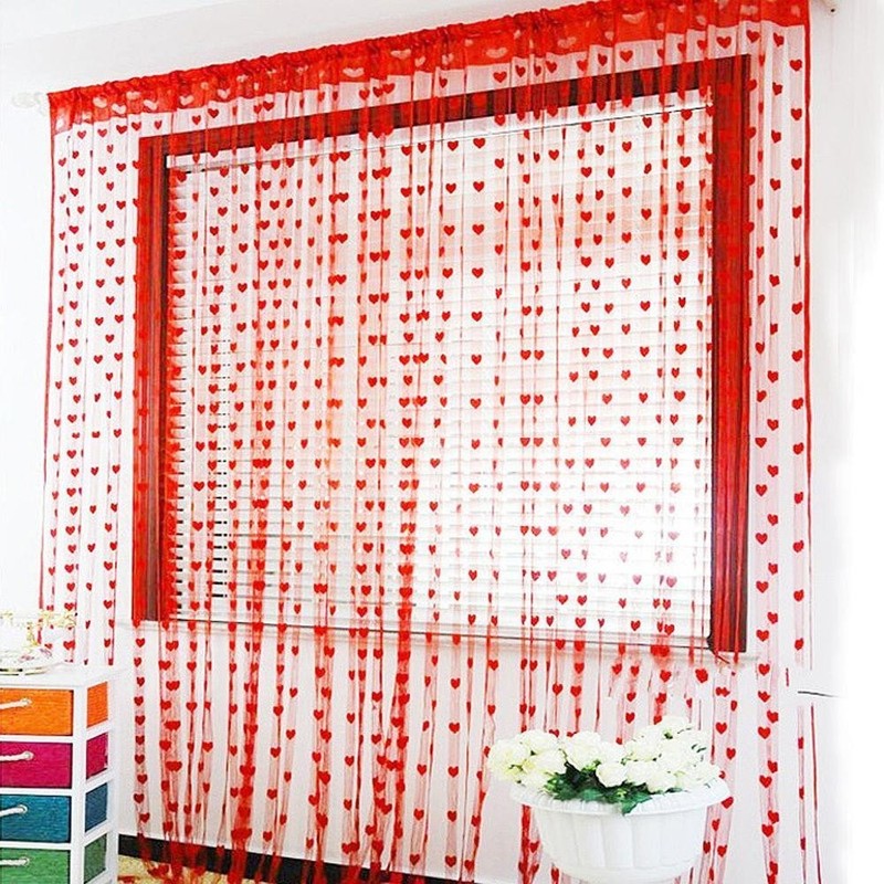 Crazy Sutra Polyester Blend Set of Love Heart Shape Curtain