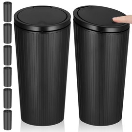 XHYASD 2 pieces car bin with lid, car rubbish bin, drink holder, car rubbish bin, car bin interior with 6 rolls of bin bags, car organiser and storage for front seat accessories