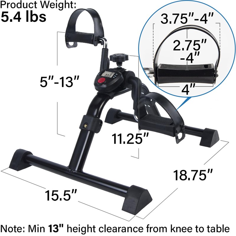 Vaunn Medical Under Desk Bike Pedal Exerciser with Electronic Display