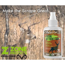 Zone Realtree Fatal Attraction Deer Attractant Great Scrape - 4oz, Certified Natural Buck and Doe Urine, Enhance Scrapes, Improve Hunting Success!