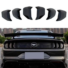 WildWell Tail Light Trim Covers for Ford Mustang Accessories 2018 2019 2020 2021 2022 2023 6PCS Smoke Black