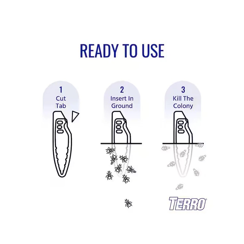 TERRO Outdoor Liquid Ant Killer 8 Bait Stakes Each Ready