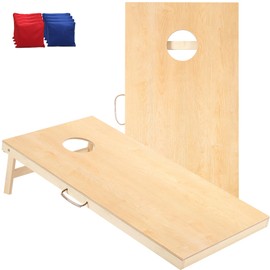 Sportdo 4'x2' Cornhole Set, Both Sides Printed Wood Cornhole Boards with Bags Regulation Size, Outdoor Cornhole Games for Adults, Bean Bag Toss Game for Tournament, Durable Wood Grain
