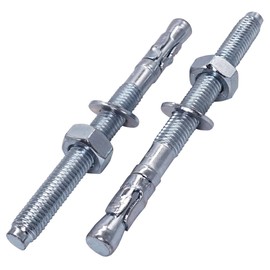 SKIR'CO (Pack of 10) Wedge Anchor M10 x 120 mm, Metal Dowels, Bolt Anchor, Masonry Attachment, Concrete Expansion Anchor