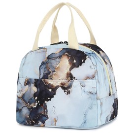 Marble Insulated Lunch Bag for Women Girls, Reusable Lunch Box Picnic Tote Bags for Adults Kids School Work Travel