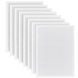 FREEBLOSS 8Pcs Sashiko Water Soluble Embroidery Patterns Hand Sewing Embroidery Stabilizers Stick and Stitch 9CT 11CT 14CT Embroidery Paper Cross Stitch Blanks Embroidery Patterns for Sewing Lovers