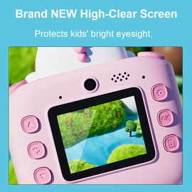 Kids Camera 48MP Front and Rear Kids Print Camera Thermal Print Multifunctional Camera for Kids High-Clear Screen 800mAh Battery Support 32GB Memory Card Creative DIY Colored Pens Stickers Lanyard Camera for Kids Ages 3 and Up
