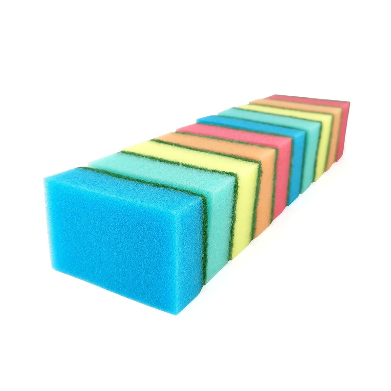 D.RECT Set of 10 Kitchen Sponge, Pot Sponge, Double-Sided Cleaning