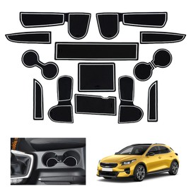 GAFAT Ki-a Ceed/Proceed/XCeed GT 2018-2024 2025 (Manual Transmission) Non-Slip Mats, Rubber Mats Non-Slip for Centre Console Cup Holder Door Seam, Compatible with Kia Ceed XCeed Accessories (White)