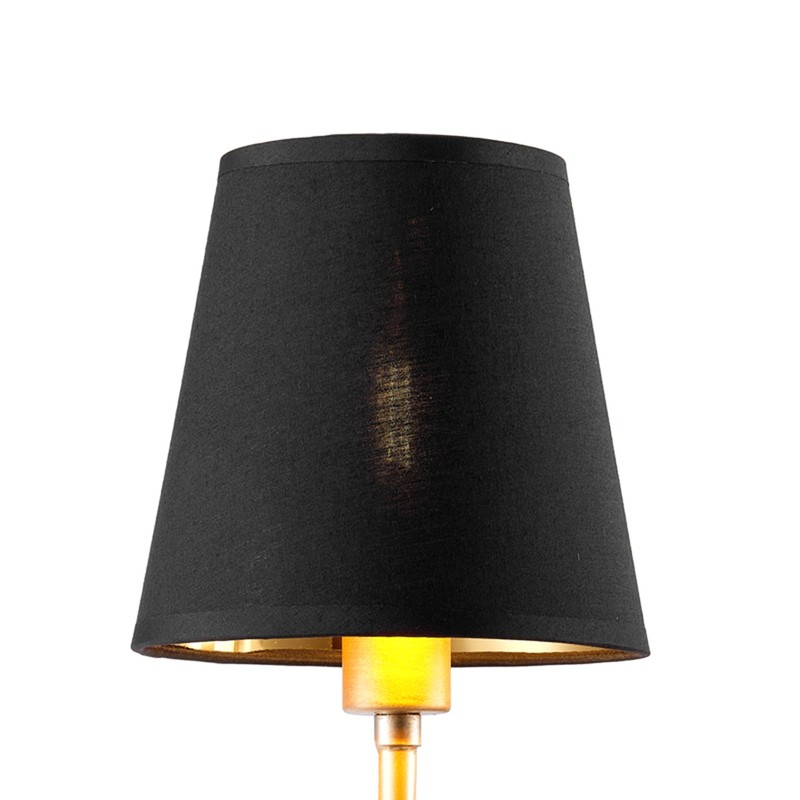 Black Chandelier Shades with Gold Lining Hardback, 4" Top x
