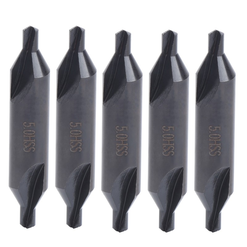 5Pcs Centering Drill Bits for Milling Machines High Speed Steel
